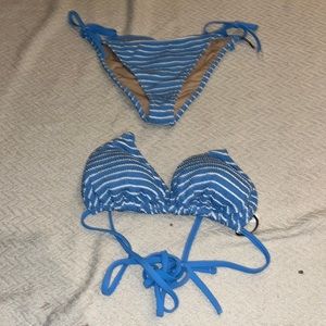 Blue and white stripes pat in the chest tops, size XL, bottoms, size m